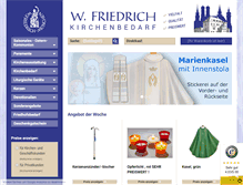 Tablet Screenshot of kirchenbedarf-friedrich.de